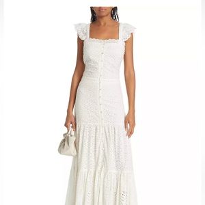 NWT veronica beard Aislin Eyelet Tiered Maxi Dress in size 8